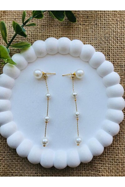 Luba The Mallorcan Pearl Earrings with Ball Studs and Dangle 6 cm