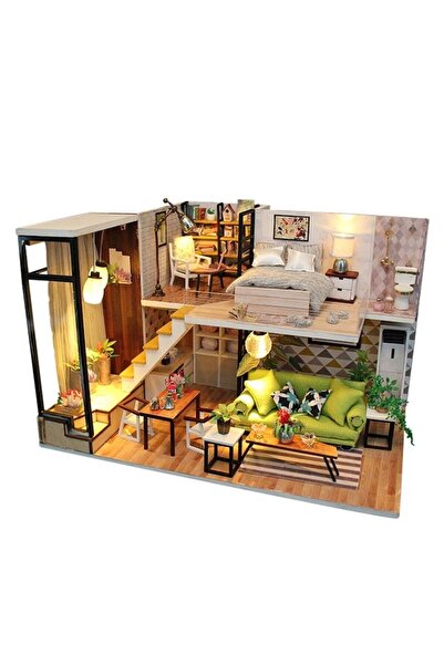 CasaDesteapta.ro Casă Miniaturală DIY, Kit Creativ pentru Asamblare, cu LED ș...