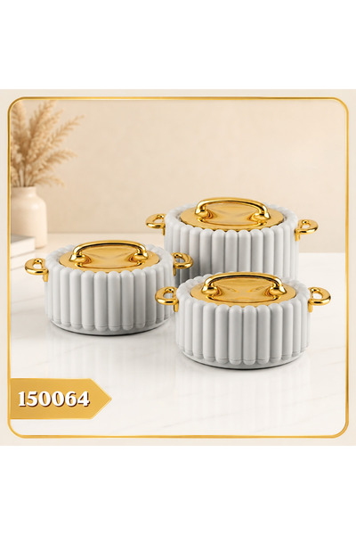 laverahome Royal Design Modern Lead-Free Luxury 3 Pcs Food Storage Container |