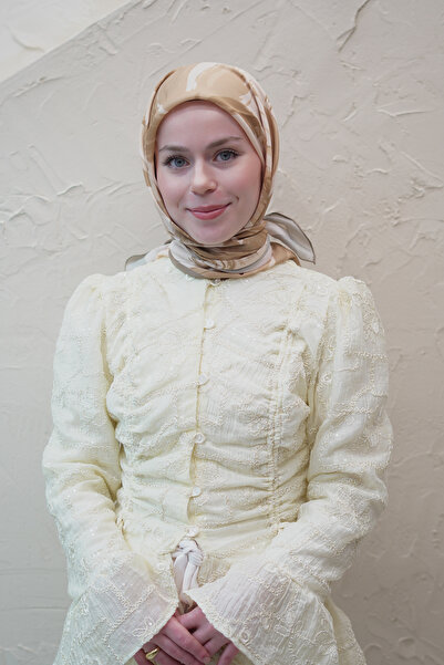 efdal şal eşarp Abstract Floral Pattern Voile Soft Scarf