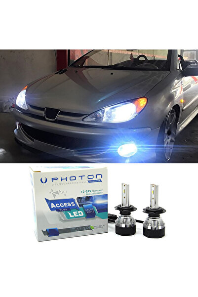 Photon Peugeot 206 Led Xenon Uzun Far Ampulü H7 Access Yeni Seri Beyaz 2003+