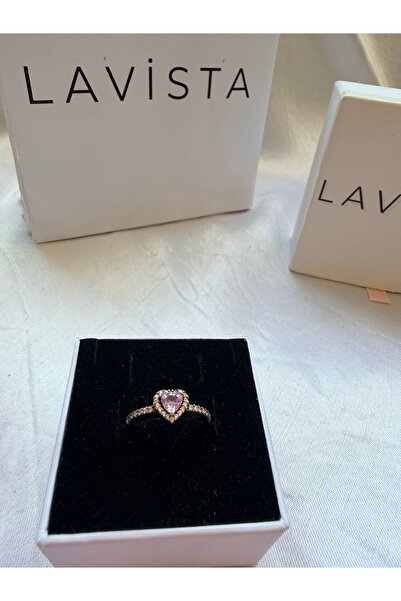 Lavista Silver Yükseltilmiş Pembe Kalp Gümüş Yüzük