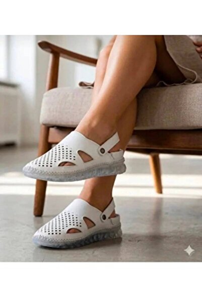 NOCTA SHOES Genuine Leather Perforated Women's Sandals Daily Comfortable Ligh...
