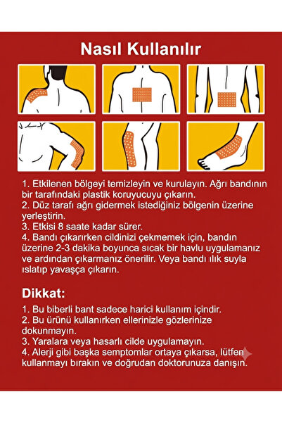 MOR SALKIM HOME Capsicum Gözenekli Isıtıcı Ağrı Bandı - Isı Etkili Rahatlatıcı Yakı (10'lu Paket)
