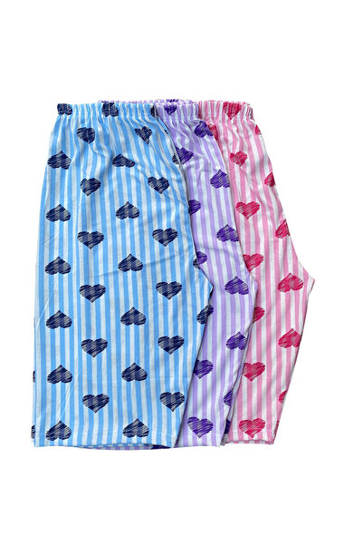 urumbay 3-Pack Women's Combed Cotton Above-Knee Patterned Shorts 2XL