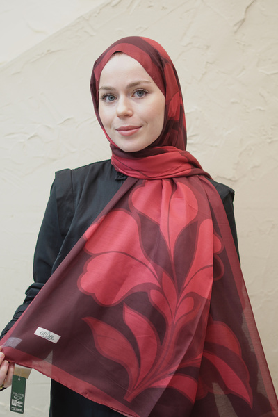 efdal şal eşarp Abstract Floral Pattern Voile Soft Shawl