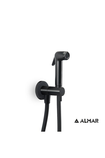 Almar Flush 1 Black Matt Παροχή Εντοιχισμού 1 Οπής Με Ντουζάκι Shut-off E1360...