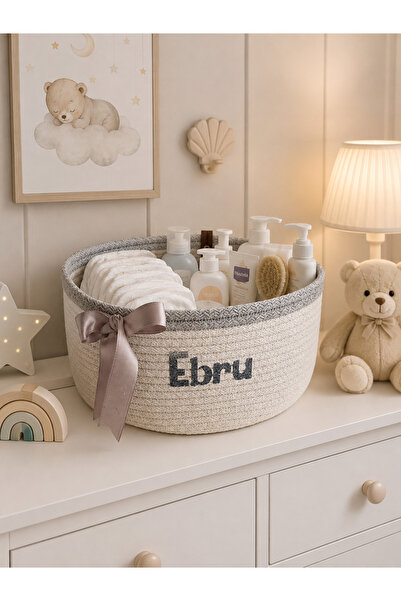 Secem Boutique İsimli bebek sepeti, kişiselleştirilmiş sepet, jüt sepet