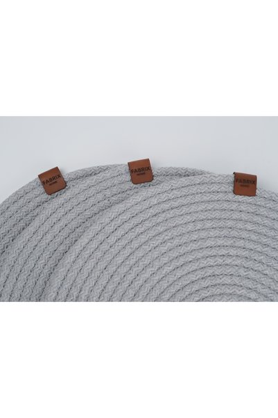 Fabrix Home 6-Piece Cotton Knitted Supla Set Gray 32 cm Round American Serving Set