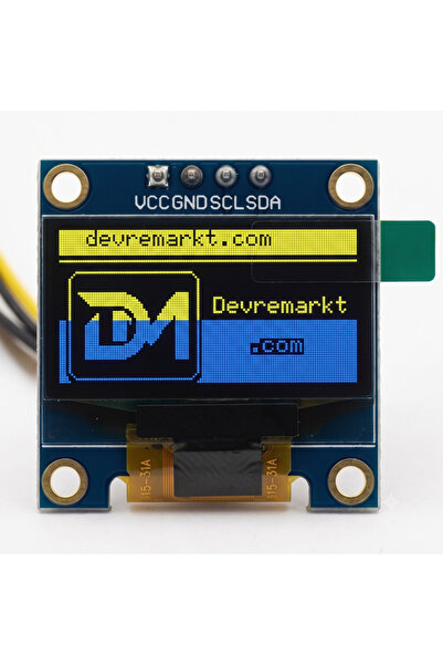 Devremarkt 0.96 İnç OLED Ekran Modülü 128x64 Sarı Mavi I2C SSD1306 LCD Displa...
