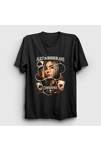 Presmono Unisex Black Shuntaro Chishiya Alice in Borderland T-Shirt 614151Tt