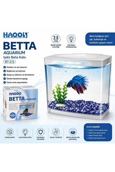 Haqos BT-2.5 Işıklı Beta Akvaryumu – 2.5 Litre