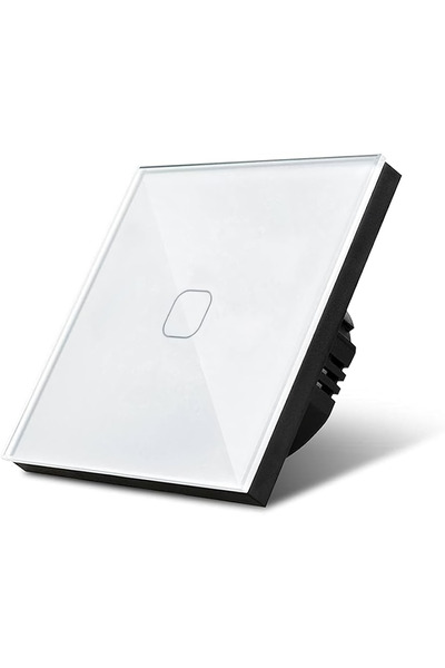 oddity Tekli Dokunmatik Işık Anahtarı Beyaz Cam Panel Nötrsüz 1 Way Akıllı El...