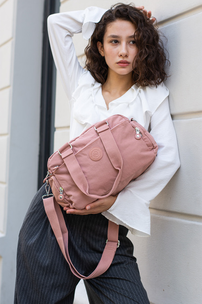 Morpelikan Sanmorris Unisex Crinkle Fabric Shoulder and Crossbody Bag