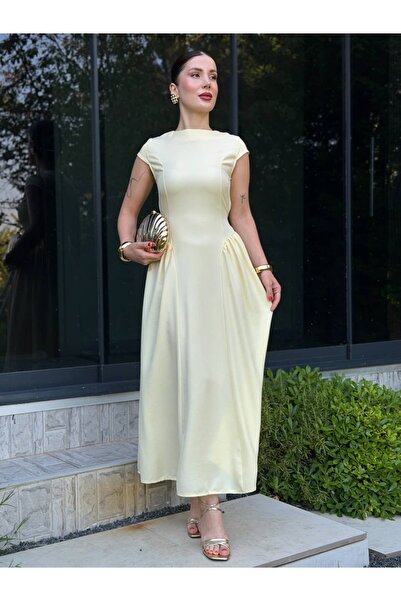 YK FASHION Klasik Prenses Model Arkadan İpli Elbise