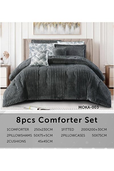 BIET ALMAFROSHAT Nefren Velvet 8 Piece Comforter Set