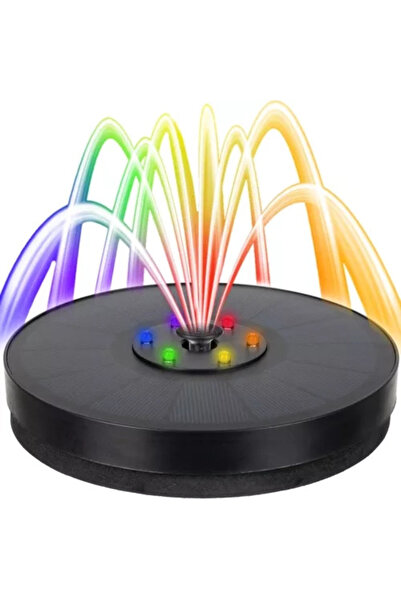 varioshop Fântână solară plutitoare pentru grădină cu 7 duze, LED RGB, 2 moduri