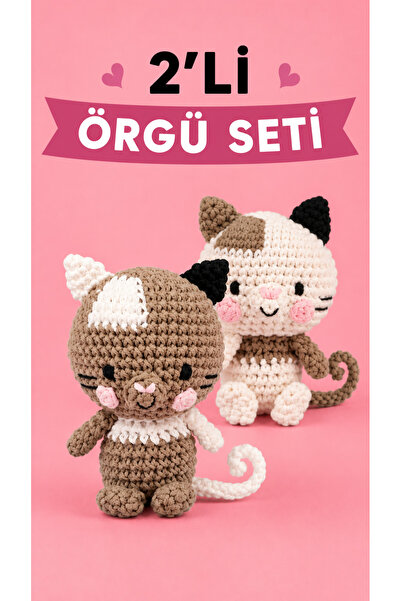 Liva Craft Art&Craft Σετ πλεξίματος, Σετ πλεξίματος Amigurumi για γάτες 2 τεμ...