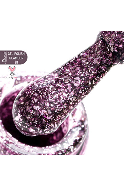 ALEZORI Ημιμόνιμο Βερνίκι Gel Glamour 28 (Αρ. 017 Γκλίτερ) 15ml