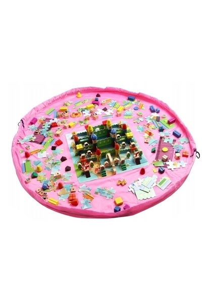 drool Covoras de joaca si saculet de jucarii 2 in 1 - Roz