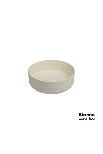 BIANCO CERAMICA Etna Επιτραπέζιος Πορσελάνινος Νιπτήρας Ø36εκ Ivory Matt