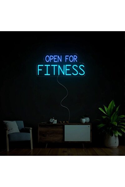 NEON TABELACIM OPEN FOR FITNESS Yazılı Neon Tabela