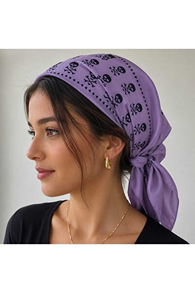 Bittox Kuru Kafa Desenli Kadın Saç Bandanası Bağlamalı Esnek Unisex Günlük Ku...