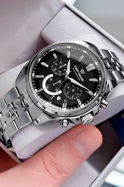 Tonny Walker Men's Watch - Silver Color - Steel Band - Water Resistant - All ...