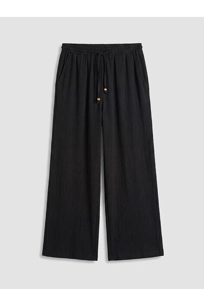 LC Waikiki Lcw Vision Women's Black Elastic Waist Wide Leg Pants