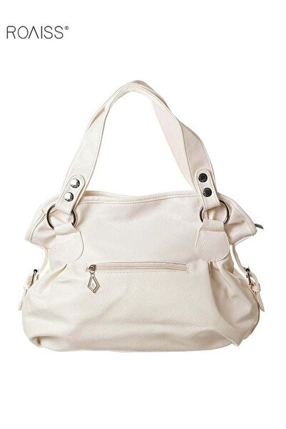 ROAISS Women Stylish Handbag with Top Handle and Tassel Decoration, Large Cap...