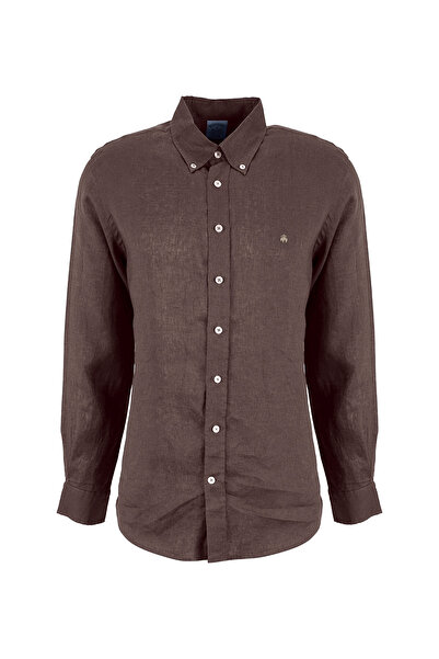 BROOKS BROTHERS Kahverengi Erkek Düğmeli Regular Fit Gömlek BBSS26MSH022