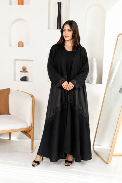alkhayala WR 60 (Renad) Crepe Ceramic Shoulder Abaya + Taffeta