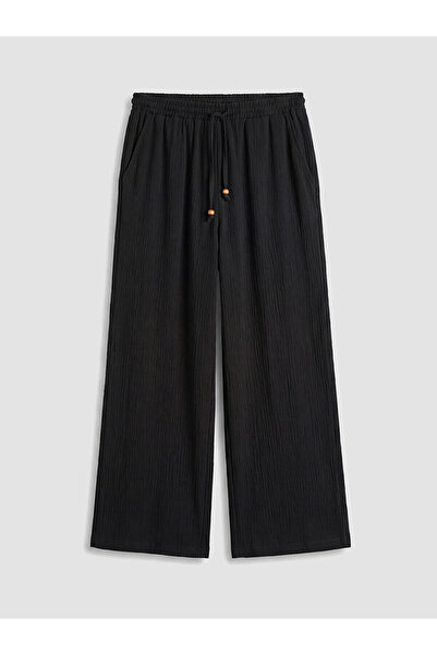 LC Waikiki Trendlucky Women's Wide Leg Pants with Elastic Waist and Differenc...