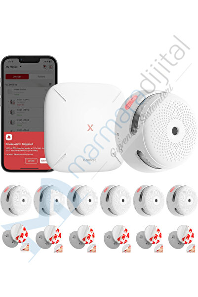 X-Sense FS61 + FS-MH Akıllı Duman Dedektörü Wi Fi li (6x XS01-M + 6x Mıknatıs...