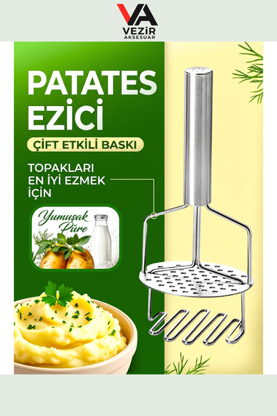 Vezir Aksesuar Metal 2in1 Potato Masher |   Double Stage Spring Loaded Puree ...
