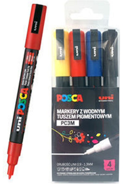 POSCA Markere de design 3mm Multicolor 4 bucăți