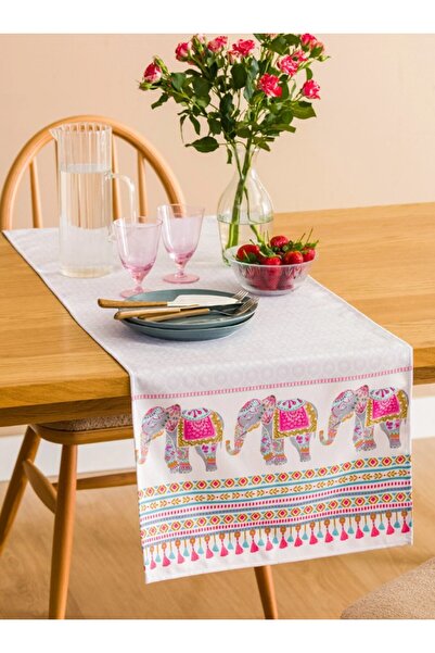 LC Waikiki Lcw Home Mixed Elephant Printed Runner 45X150 cm