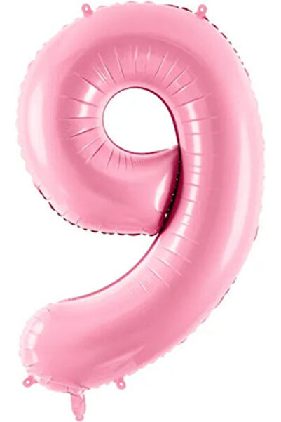 Partydeco Balon din folie numărul 9, 86cm, roz