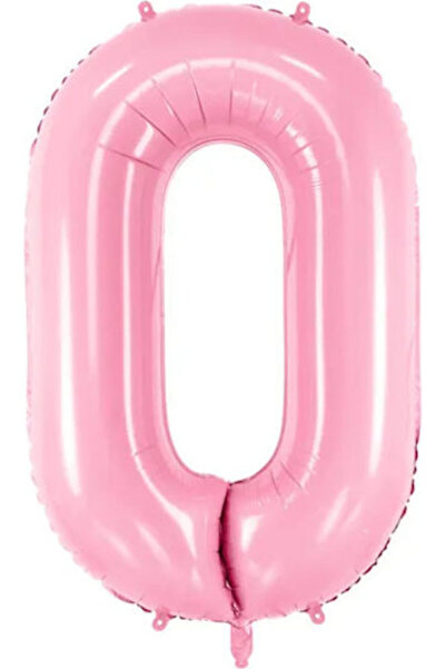 Partydeco Balon din folie numărul ''0'' 86cm Roz