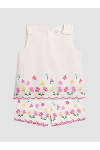 LC Waikiki طقم LCW Kids Ecru Floral للفتيات