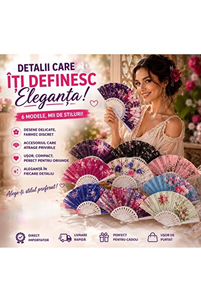 Zenorius Evantai textil cu imprimeu floral delicat