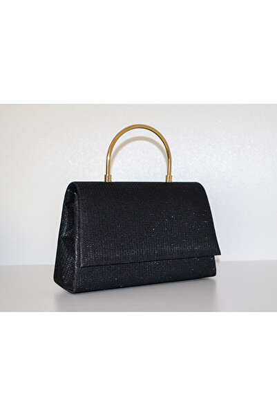 Serenora Women's Black Sparkling Evening Dress Handbag with Chain and Glitter...