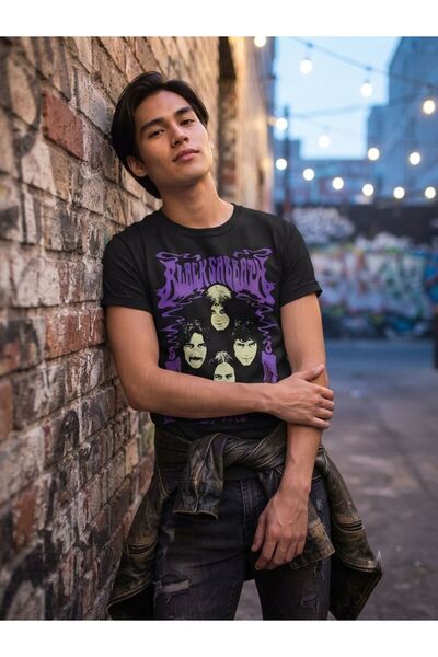 Generic Black Men's Graphic T-Shirt – Premium Cotton Blend, Vintage Rock Band...