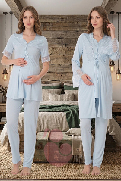 lohusahamile Plus Size Maternity Pajama Set with Nursing Features, 100% Cotto...