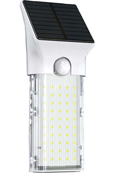 POWERNEED Lampă solară de perete 1W 1000lm Alb 4000K cu senzor de mișcare