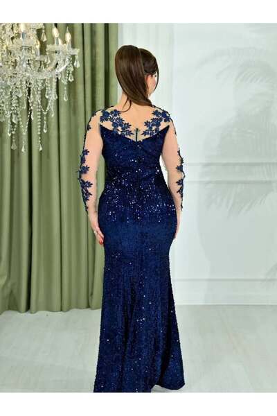 Mally Luxury Evening Dress Navy Blue