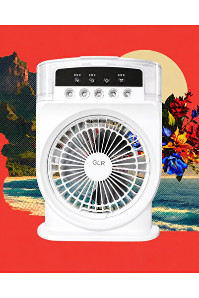 alpotekno Şarjlı Işıklı 10W 5 Spreyli Vantilatör Buzlu Buharlı Mini Fan