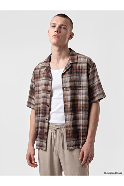 LC Waikiki Nevavm Farkıyla Relax Fit Plaid Men's Shirt