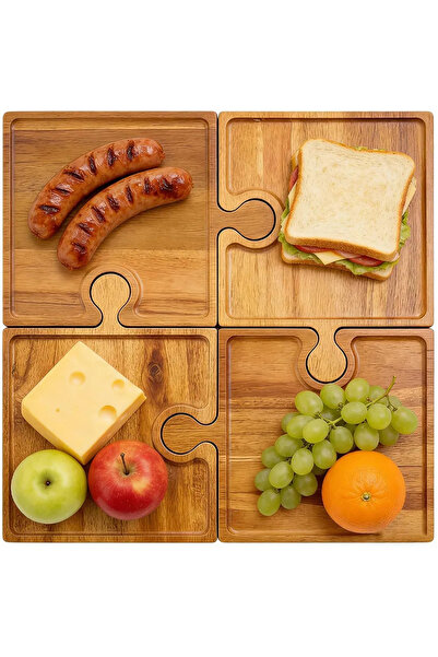 SMANIA PuzzleTray ™   Set tavă de servire din lemn tip puzzle