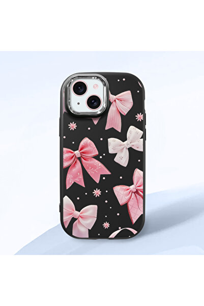 PATTERNOVA iPhone 15 Uyumlu Büyük fiyonk minimalist kılıf, nazik kız tam kapl...